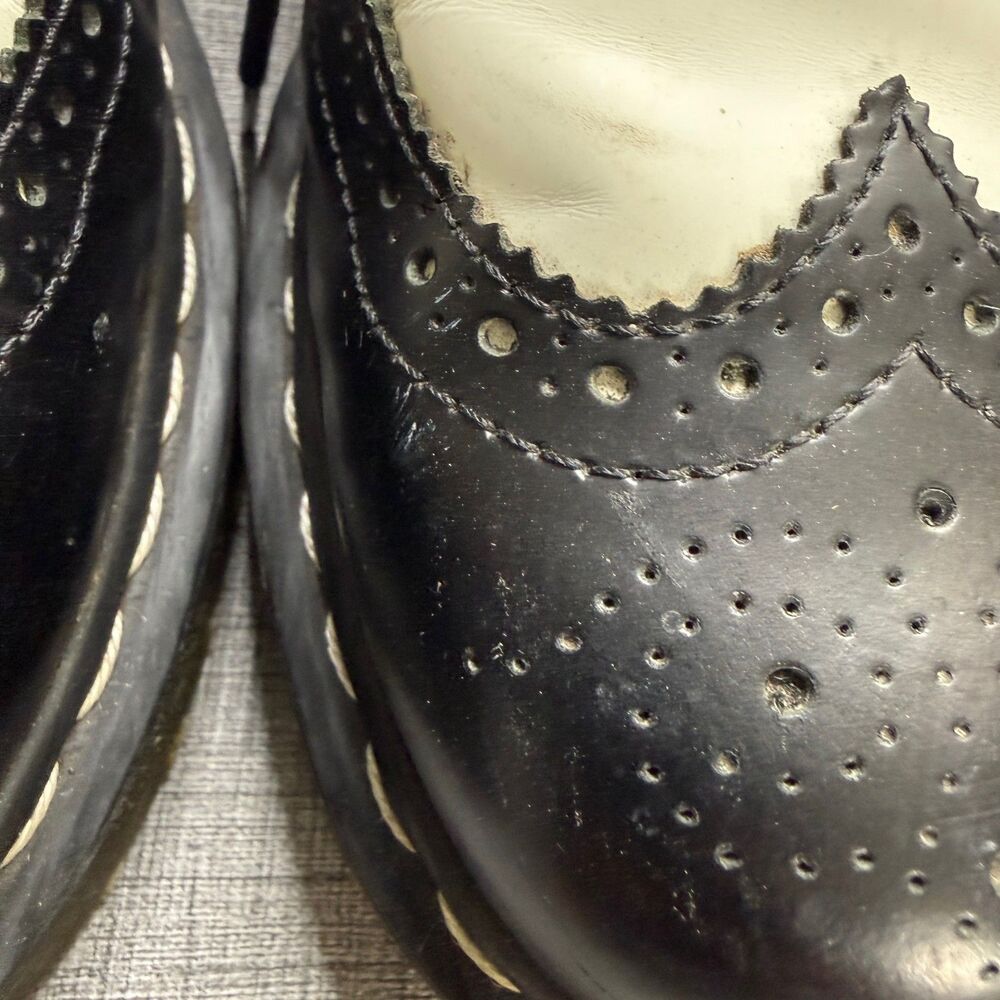 Dr. Martens 3989 Brogue Leather Wingtip Black White -Platform Oxford Men's US 8 - Picture 4 of 11